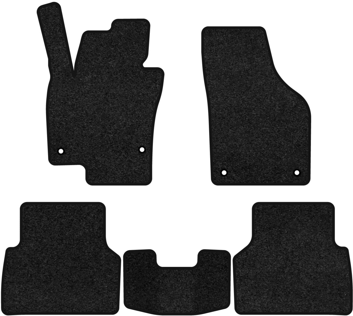 Килимки ворсові в салон авто EVAtech Premium для Volkswagen Tiguan (NF) MT 2007-2018 1 покоління SUV USA чорний кант (VW33942CY5AV4VPB)