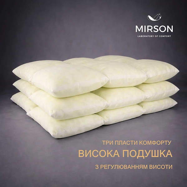 Фото - Подушка стандартна MirSon 1495 DeLuxe Hand Made memory effekt М'яка 50х70 см (2200001540590)