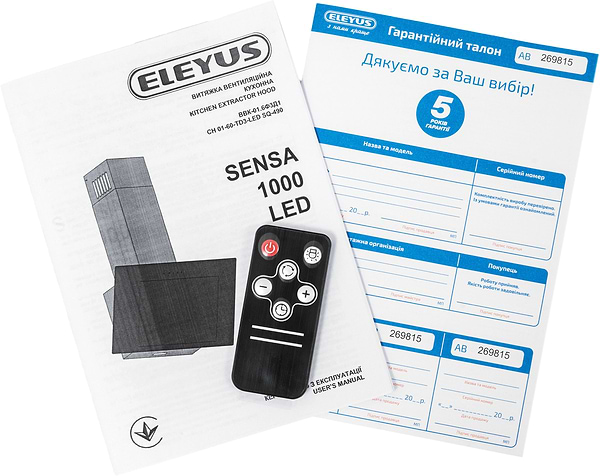 Фото - Вытяжка декоративная ELEYUS SENSA 1000 LED 60 BL