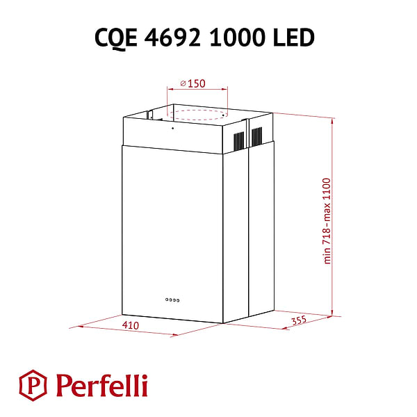 Фото - Витяжка декоративна Perfelli CQE 4692 I 1000 LED