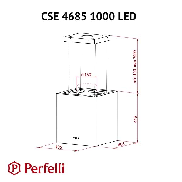Фото - Витяжка декоративна Perfelli CSE 4685 I 1000 LED