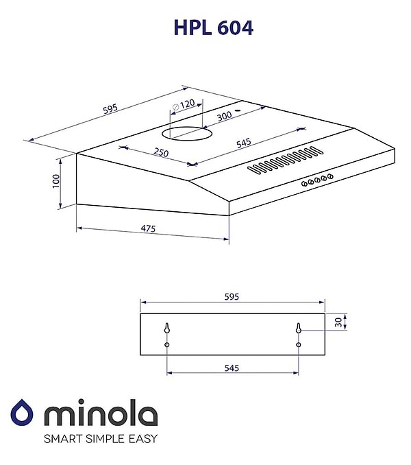 Фото - Витяжка традиційна Minola HPL 604 BL