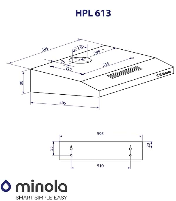 Фото - Витяжка традиційна Minola HPL 613 WH