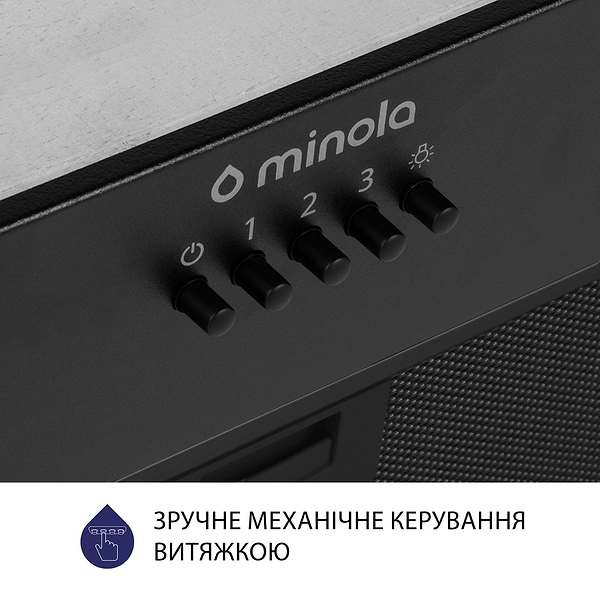 Фото - Витяжка вбудована Minola HBI 52622 BL GLASS 700 LED