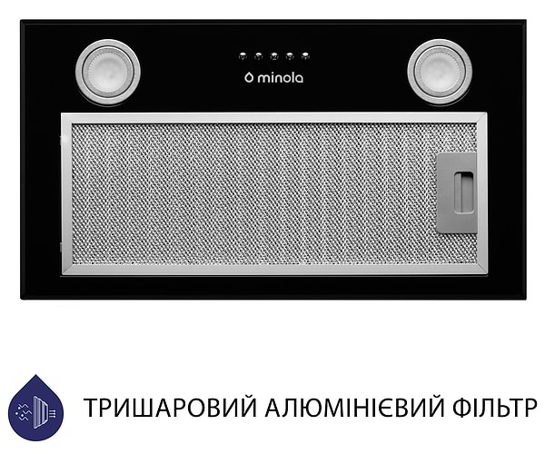 Фото - Витяжка вбудована Minola HBI 5722 BL 1200 LED