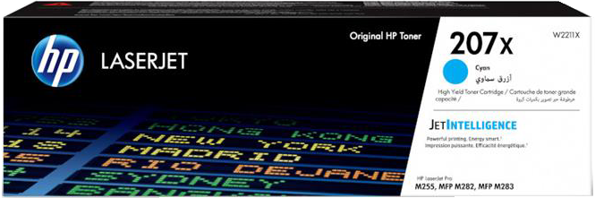 Картридж для лазерных принтеров/МФУ HP 207X CLJ M282/M283, M255dw/M255nw Cyan (2450 стор) (W2211X) - Фото 1