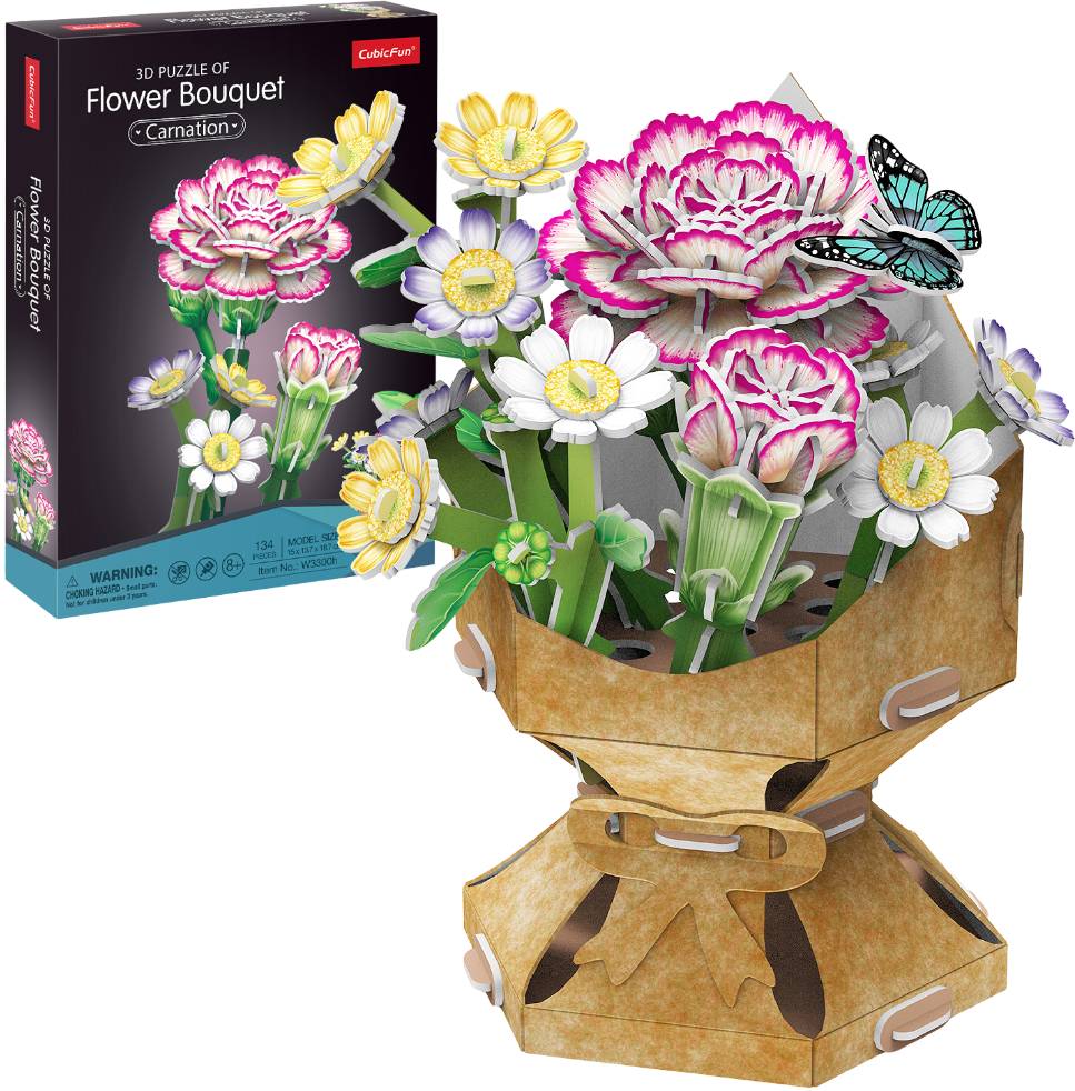 3D пазли Cubic Fun Букет квітів "Гвоздики" (W3300h) - Фото 1