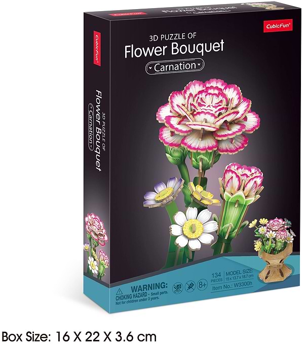 Фото - 3D пазлы Cubic Fun Букет цветов "Гвоздики" (W3300h)