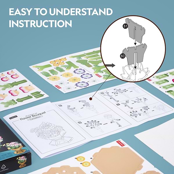 Фото - 3D пазлы Cubic Fun Букет цветов "Гвоздики" (W3300h)