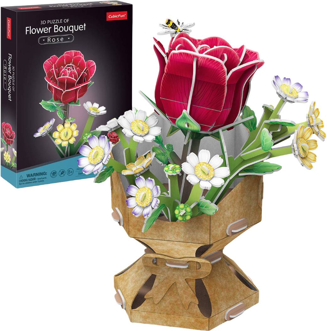3D пазли Cubic Fun Букет квітів "Троянда" (W3301h) - Фото 1