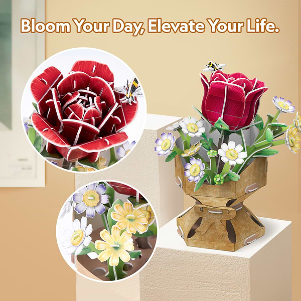 Фото - 3D пазли Cubic Fun Букет квітів "Троянда" (W3301h)