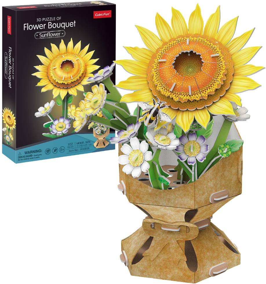 3D пазли Cubic Fun Букет квітів "Соняшник" (W3303h) - Фото 1
