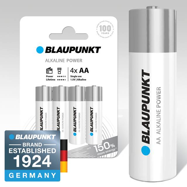 Батарейка тип AA Blaupunkt Alkaline AA pack 4 pcs (LR6BPO/4CP) - Фото 1