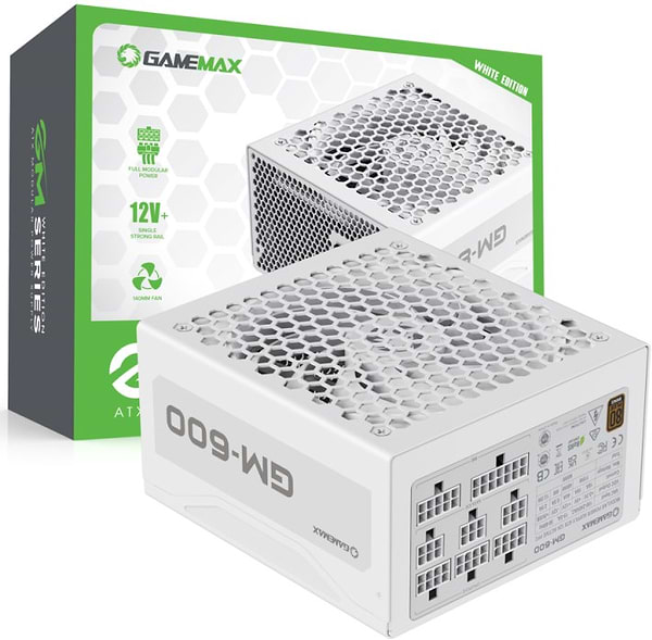 Фото - Блок живлення для ПК Gamemax ATX 600W (GM-600 Modular white)
