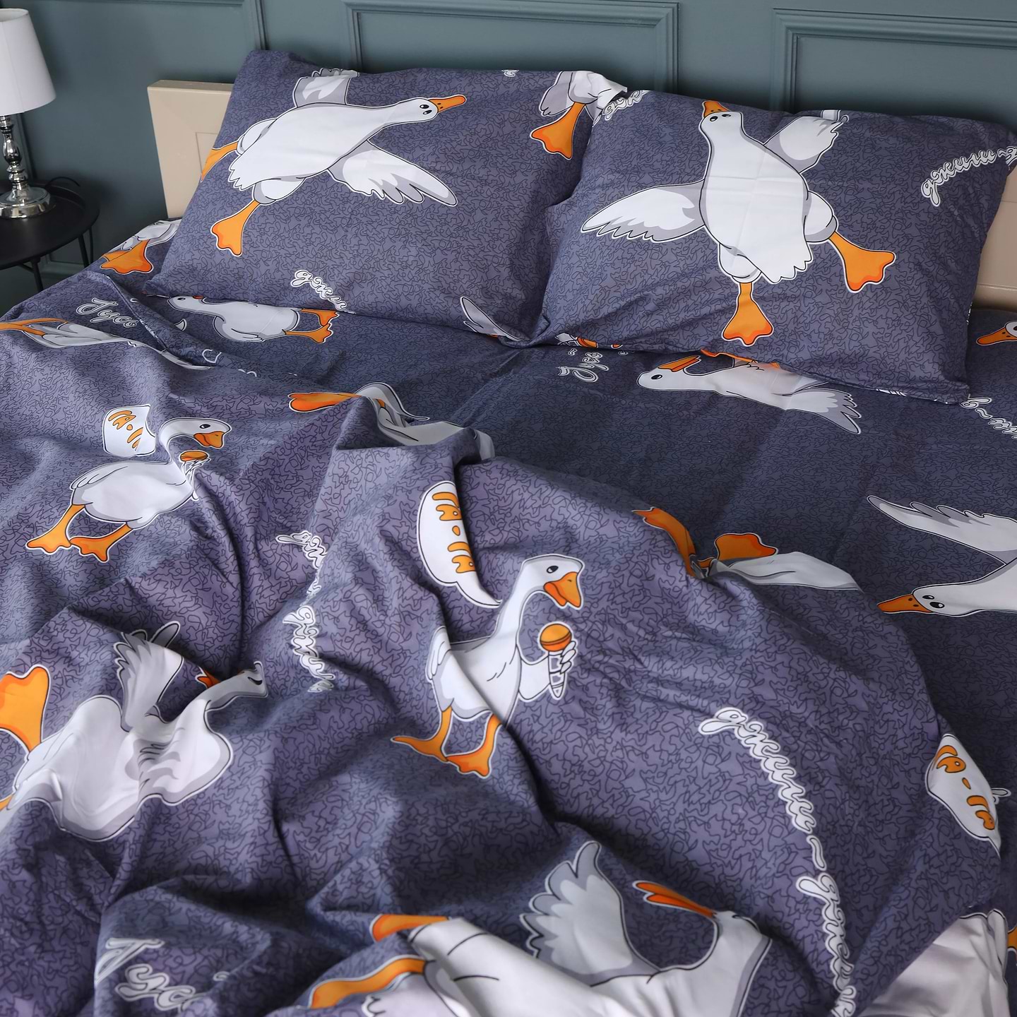 Комплект постільної білизни MirSon Бязь 17-0662 Гусь Обнімусь 175х210 см (2200009984853)