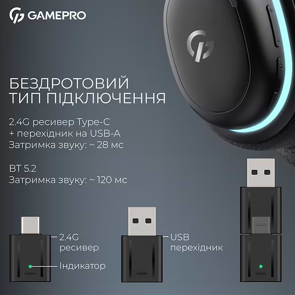 Фото - Гарнітура бездротова ігрова GamePro Asgard Bragi (HSW250B)
