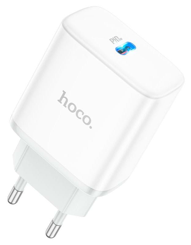 Сетевое зарядное устройство HOCO C104A Stage single port PD20W charger White (6931474782892)