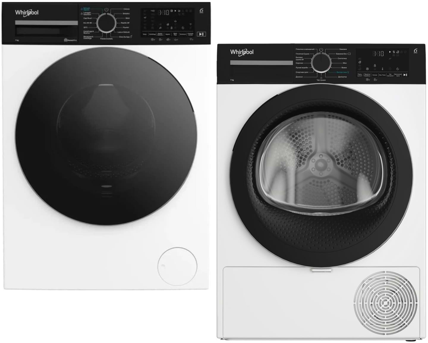 Купить Комплект техники Whirlpool Стиральная машина с фронтальной загрузкой + Сушильная машина Whirlpool WAM 764WKB UA + WPS 7 WBS UA - Фото 1 Комплект техники Whirlpool Стиральная машина с фронтальной загрузкой + Сушильная машина Whirlpool WAM 764WKB UA + WPS 7 WBS UA - Фото 1