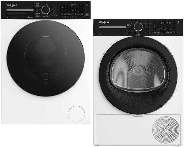 Фото - Комплект техники Whirlpool Стиральная машина с фронтальной загрузкой + Сушильная машина Whirlpool WAM 764WKB UA + WPS 7 WBS UA