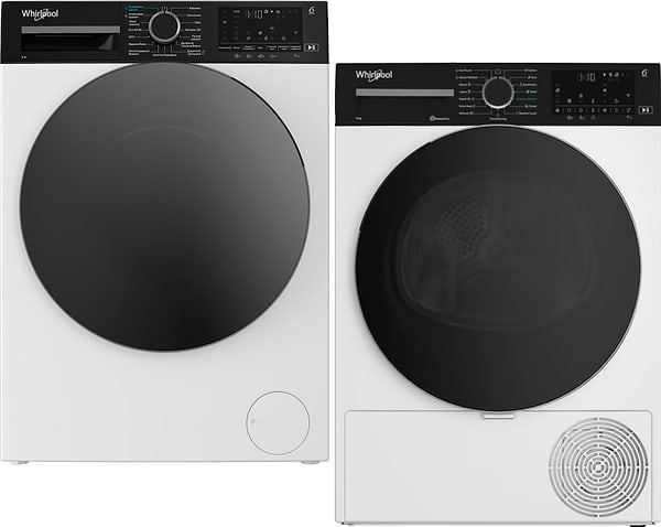 Фото - Комплект техніки Whirlpool Пральна машина з фронтальним завантаженням + Сушильна машина Whirlpool WAM 81WB UA + WP B8X WBS UA