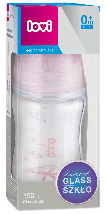 Фото - Пляшка для годування Lovi DIAMOND GLASS Baby Shower girl, 150 мл. (74/104girl)