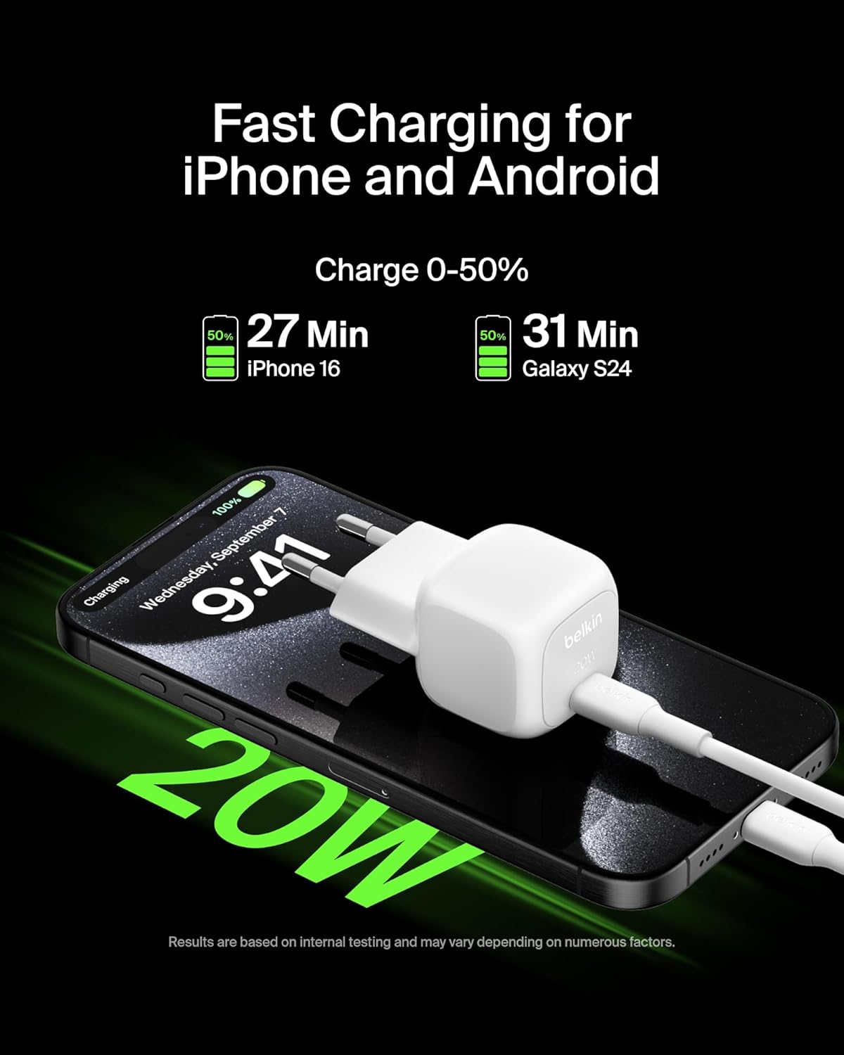 Фото - Сетевое зарядное устройство Belkin 20Вт USB-C PD PPS White (WCA009KQWH)