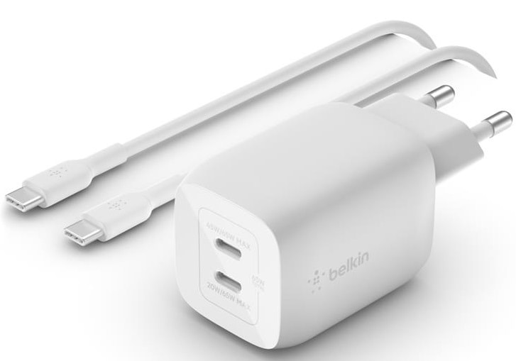 Сетевое зарядное устройство Belkin 65W GAN PD PPS Dual USB-С - USB-С 2 м (WCH013VF2MWH-B6)