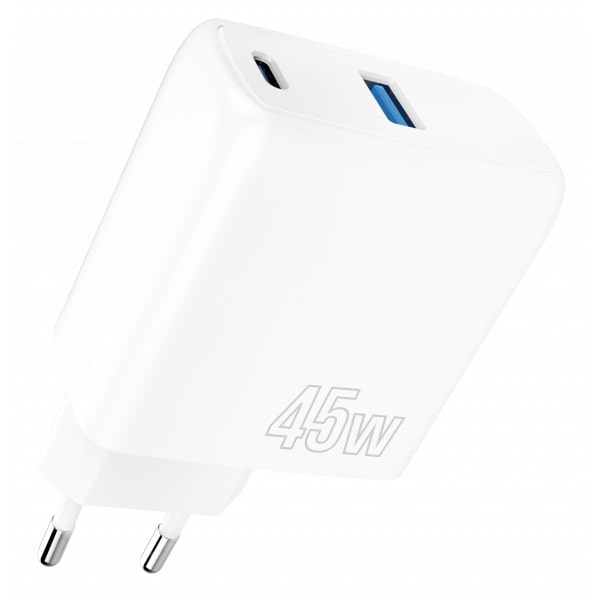 Сетевое зарядное устройство Proove Silicone Power 45W (Type-C + USB) (WCSP45110002) - Фото 1