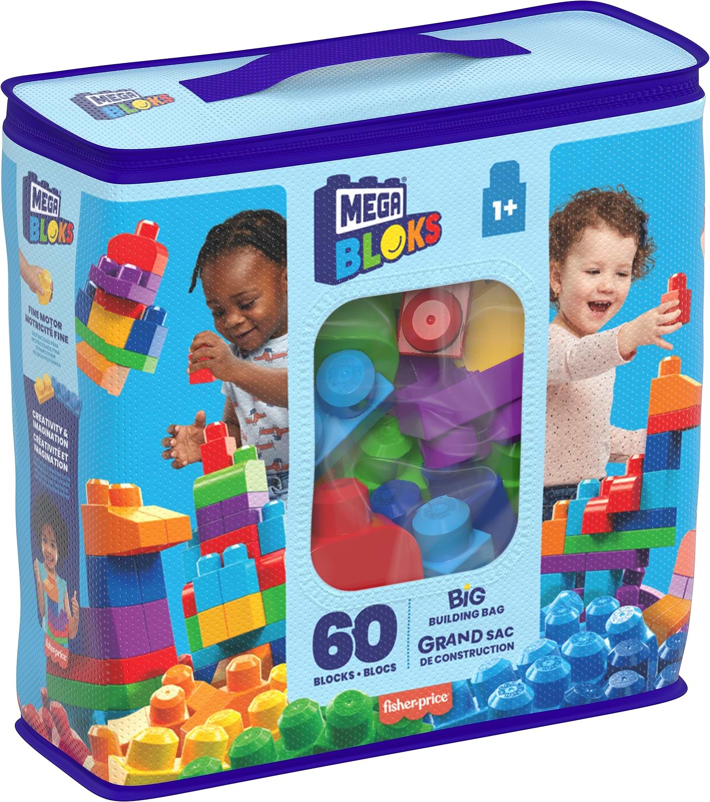 Пластиковий конструктор для малюків Mega Bloks классический в мешке (60 дет.) (DCH55) - Фото 1