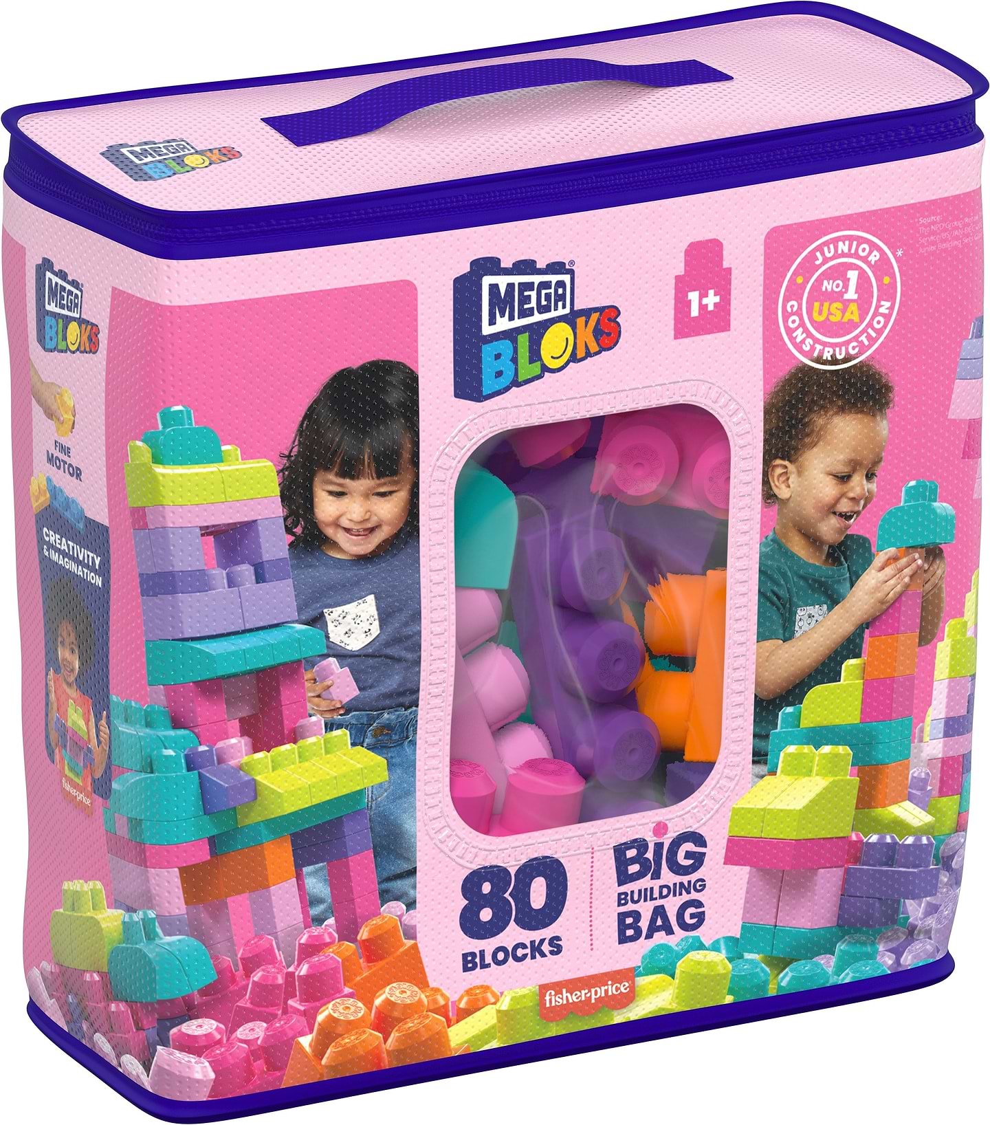 Купити Пластиковий конструктор для малюків Mega Bloks розовый в мешке (80 дет.) (DCH62) - Фото 1 Пластиковий конструктор для малюків Mega Bloks розовый в мешке (80 дет.) (DCH62) - Фото 1