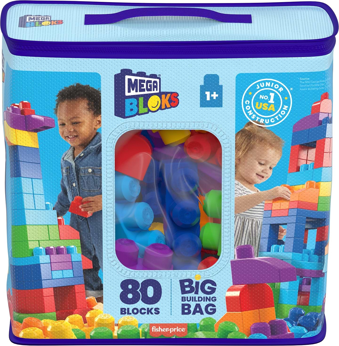 Купити Пластиковий конструктор для малюків Mega Bloks классический в мешке (80 дет.) (DCH63) - Фото 1 Пластиковий конструктор для малюків Mega Bloks классический в мешке (80 дет.) (DCH63) - Фото 1