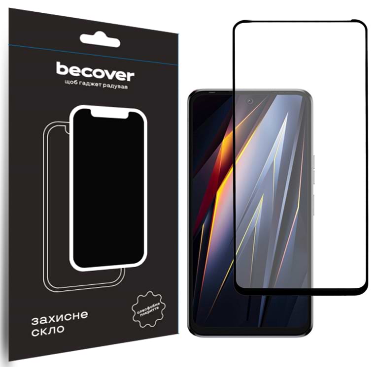 Защитное стекло для смартфона BeCover Tecno POVA Neo 3 (LH6n) Black (710045) - Фото 1