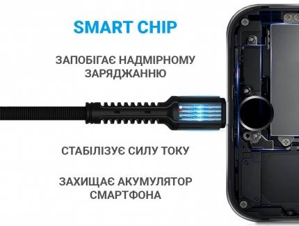 Фото - Кабель синхронізації даних MAKE USB to Lightning 2.4A 1м Denim Grey (MCB-LD3GR)