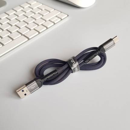 Фото - Кабель синхронізації даних MAKE USB to Type-C 2.4A 1м Denim Grey (MCB-CD9GR)