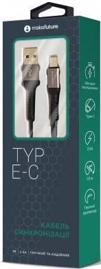 Фото - Кабель синхронізації даних MAKE USB to Type-C 2.4A 1м Denim Grey (MCB-CD9GR)