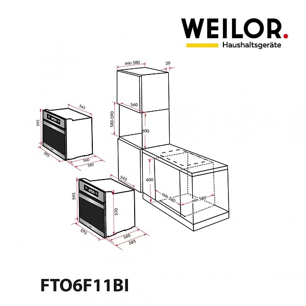 Фото - Духова шафа Weilor FTO6F11BI