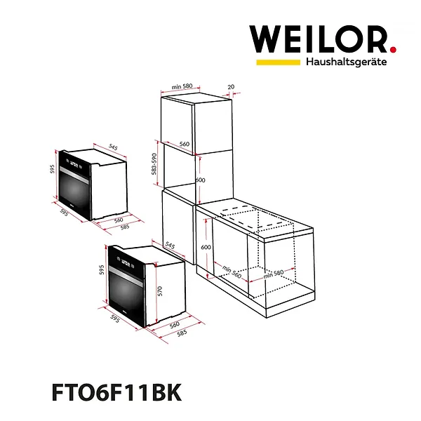 Фото - Духова шафа електрична Weilor FTO6F11BK