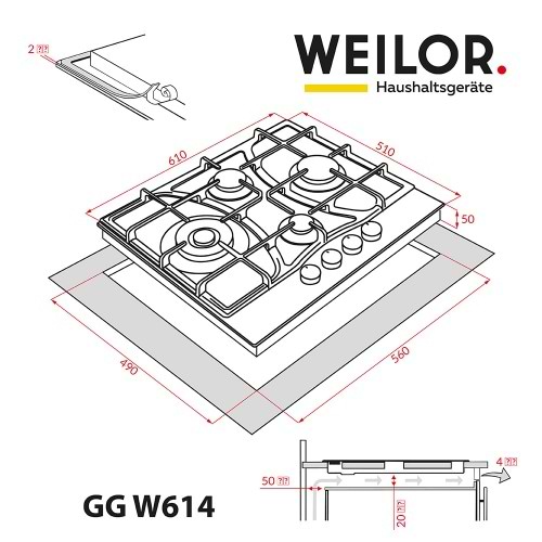 Фото - Варочная панель газовая Weilor GG W614 WH