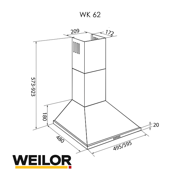 Фото - Вытяжка декоративная Weilor WK 62 BL