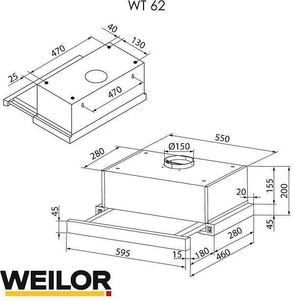 Фото - Витяжка вбудована Weilor WT 62 SS