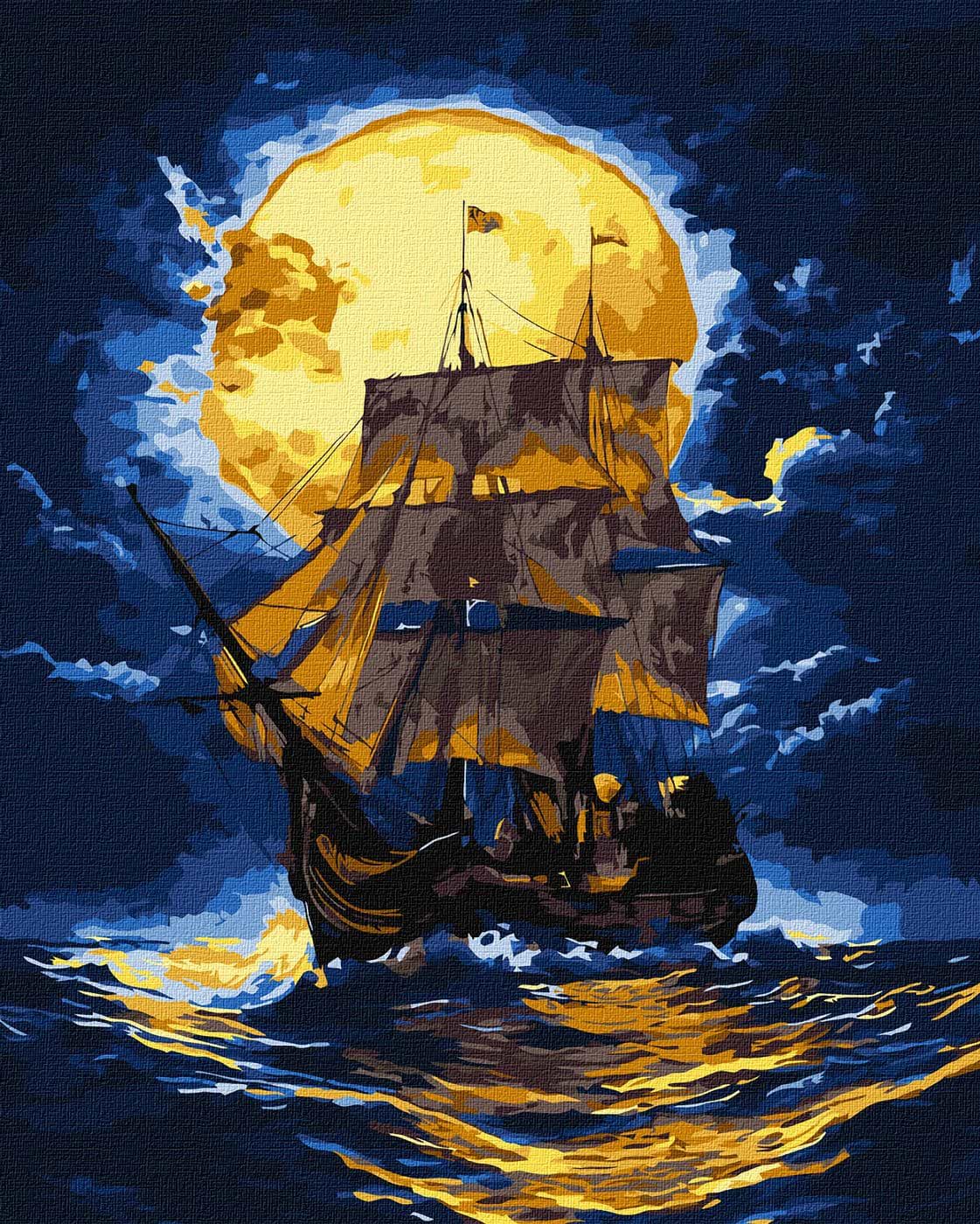 Картина по номерам Ideyka Там, где небо встречает море с красками металлик extra 40х50 см (KHO6375)