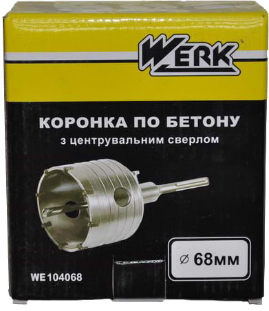 Коронка по бетону Werk 68 мм SDS-plus 07х110 мм (WE104068)
