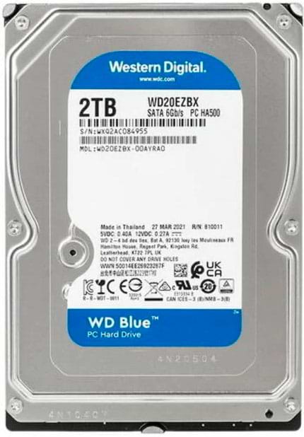 Фото - Жесткий диск внутренний Western Digital 2TB Caviar Blue 3,5'' SATA 3 256Mb (WD20EZBX)
