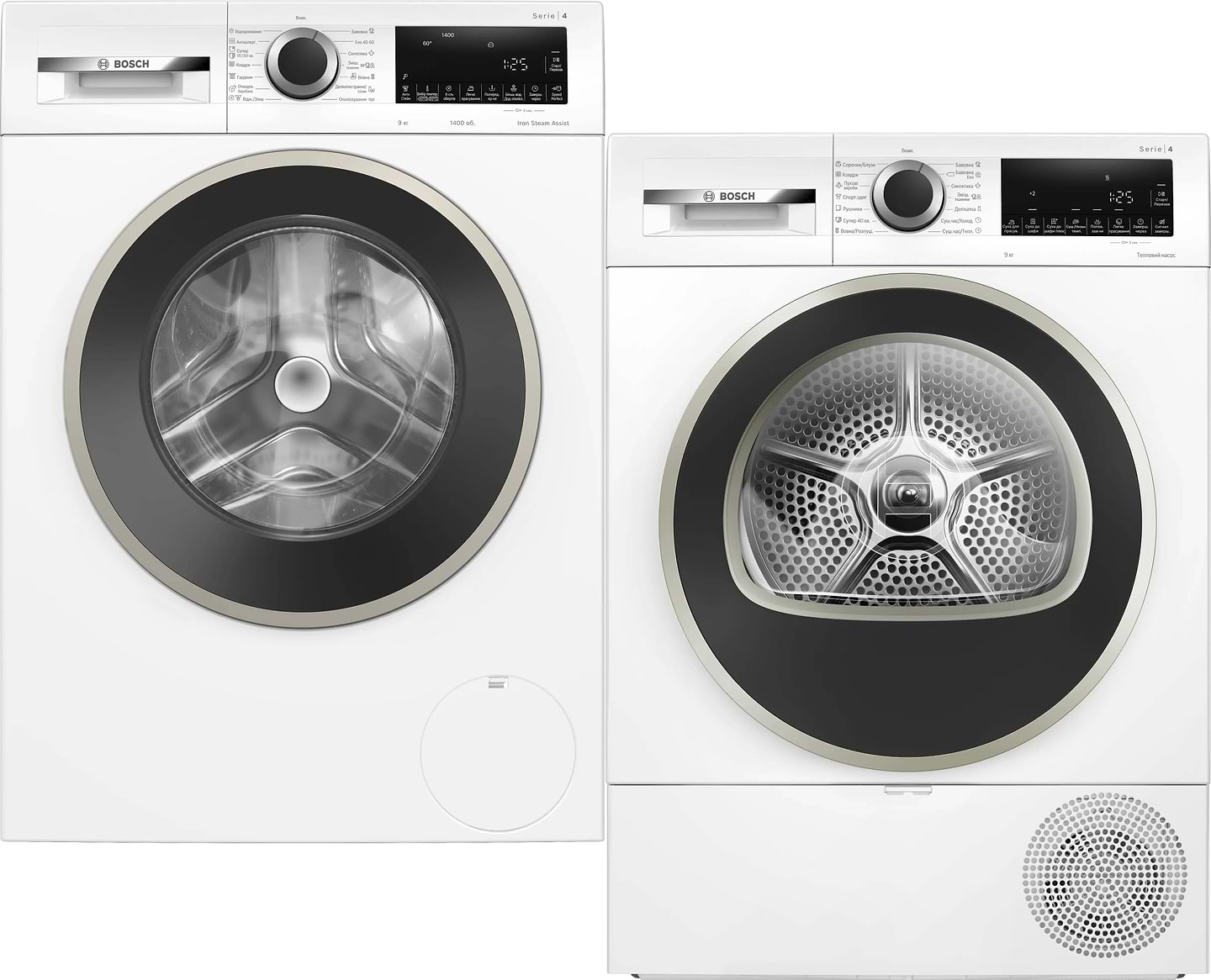 Комплект техніки Bosch Пральна машина з фронтальним завантаженням + Сушильна машина Bosch WGA244Z0UA + WQG14210UA - Фото 1