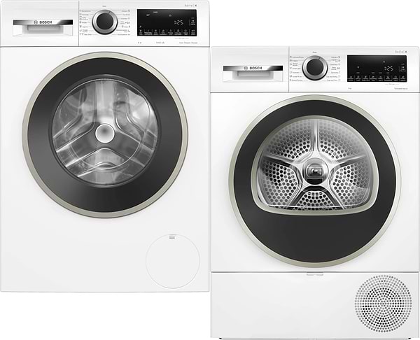 Фото - Комплект техніки Bosch Пральна машина з фронтальним завантаженням + Сушильна машина Bosch WGA244Z0UA + WQG14210UA