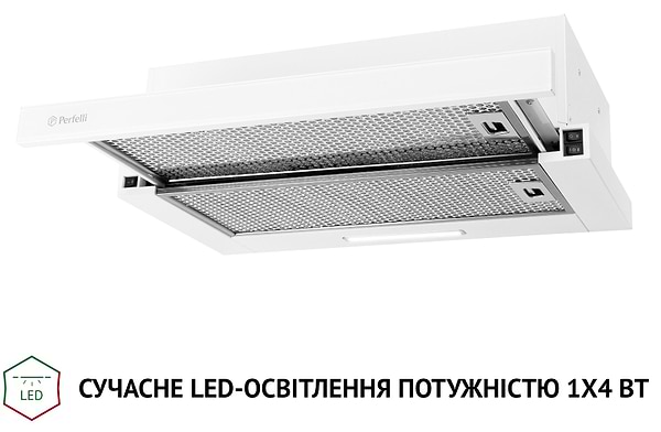 Фото - Витяжка вбудована Perfelli TL 6333 WH 700 LED GLASS