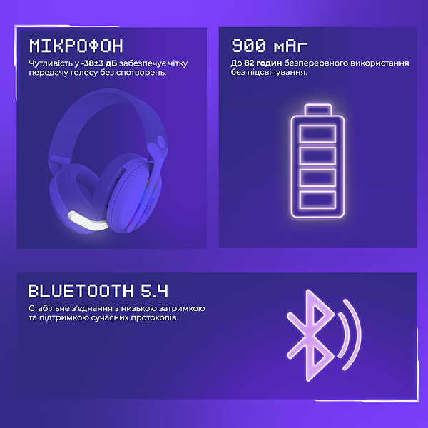 Фото - Гарнитура беспроводная игровая Proove Gaming Glimmer (APP) White/Purple (WHGL00022017)