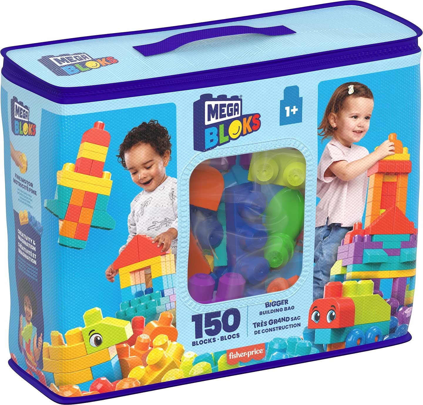 Пластиковий конструктор для малюків Mega Bloks Великий конструктор у мішку (150 деталей) (HHM96) - Фото 1