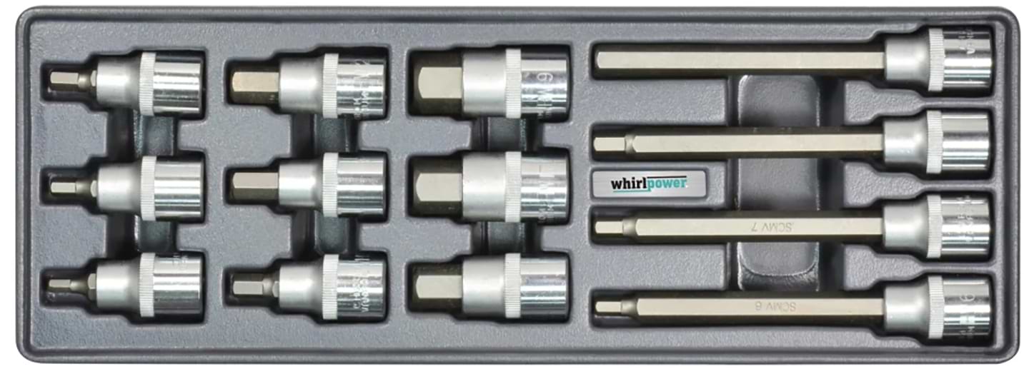 Набір торцевих голівок Whirlpower Hex 5-19 мм 1/2" 13 шт. (AN-SK51)