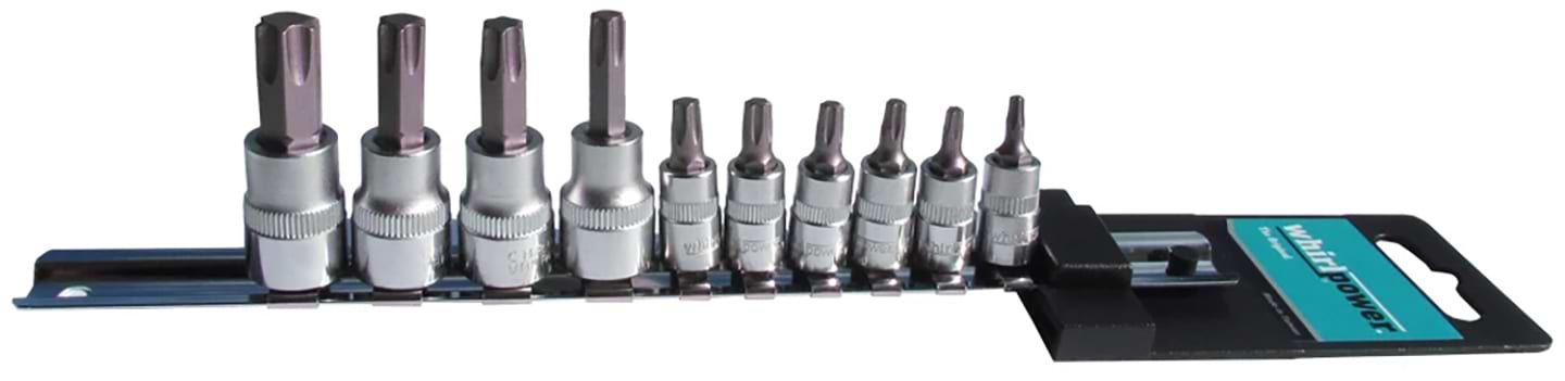 Набір торцевих голівок Whirlpower Torx 1/4", 3/8" 10 шт. (1613-1510)